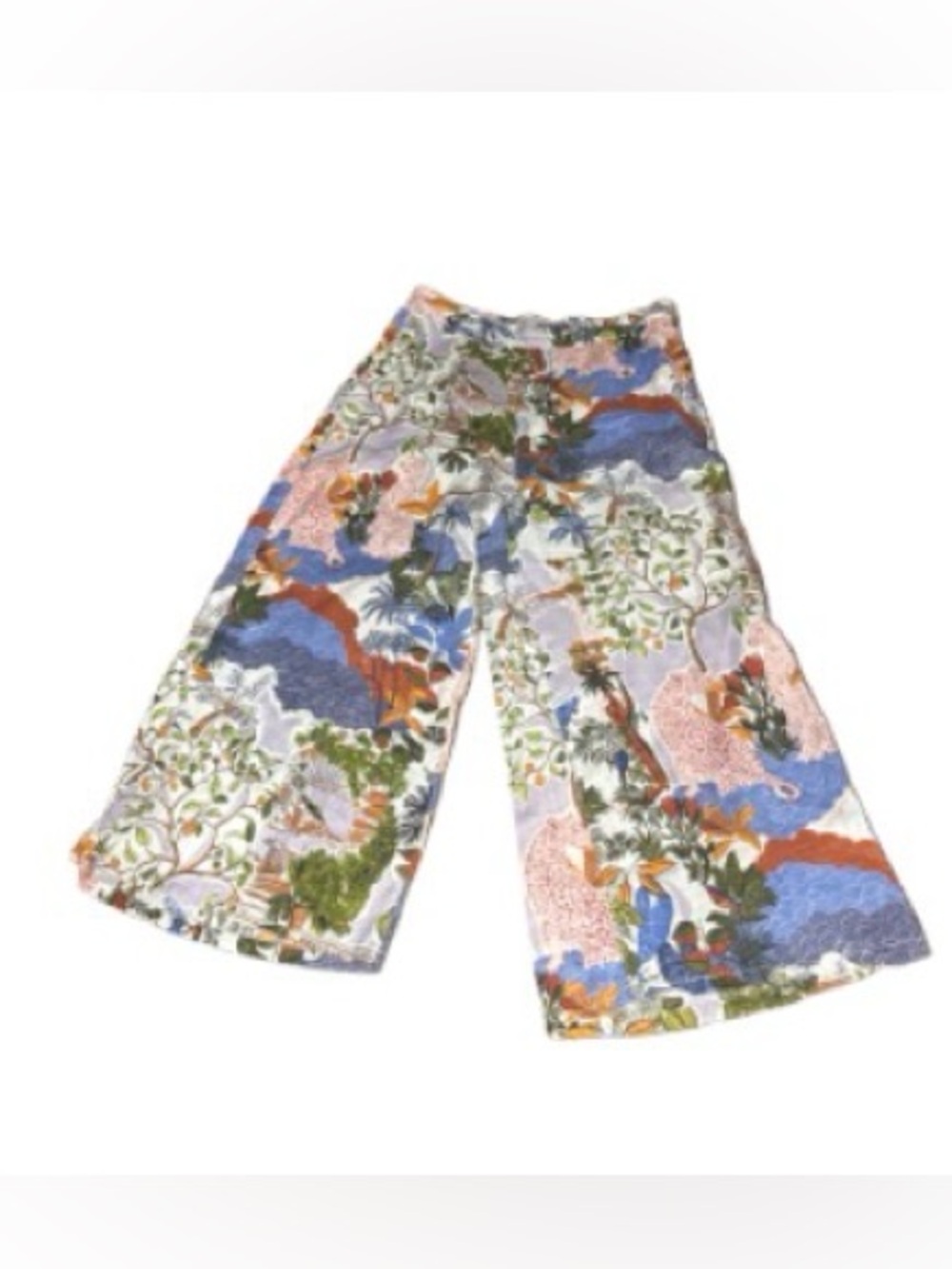 Nicole Miller Wide-Leg culottes linen  Pants in Blue, Green, Pink, Orange